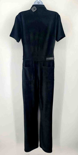 RIVET UTILITY Black Velour Ribbed Coveralls Size SMALL (S) Jumpsuit