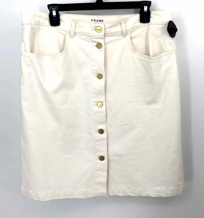 FRAME White Denim Buttons Size 33  (XL) Skirt