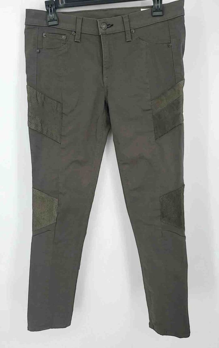 RAG & BONE Olive Green Leather Trim Skinny Size 29 (M) Pants