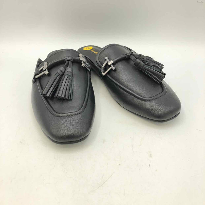 CLARKS Black Leather Mule Shoe Size 7 Shoes