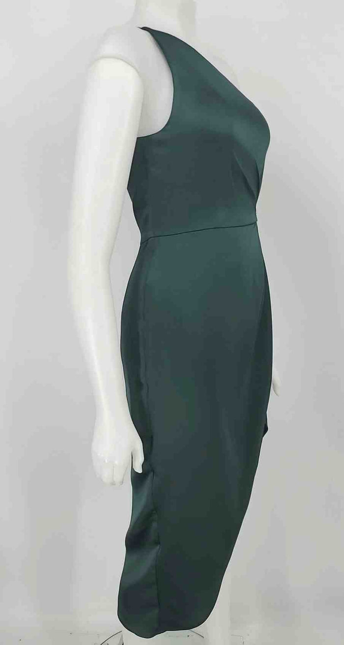 JENNY YOO Dk Gray One Shoulder Size 2  (XS) Dress