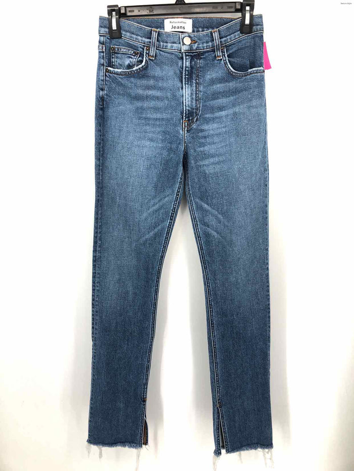 REFORMATION Blue Denim Mid Rise - Straight Leg Size 26 (S) Jeans