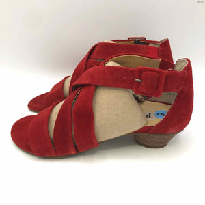 PAUL GREEN Red Suede Leather Sandal 1.25" Heel Shoe Size 6 Shoes