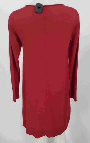 EILEEN FISHER Red Merino Wool Tunic Size X-SMALL Sweater