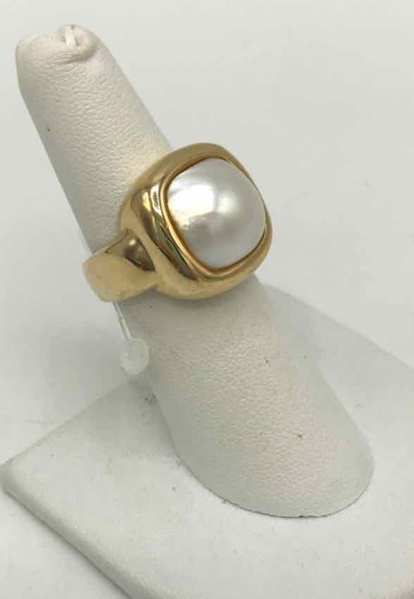 White 14K Gold Pearl 14k-Ring Sz6.5