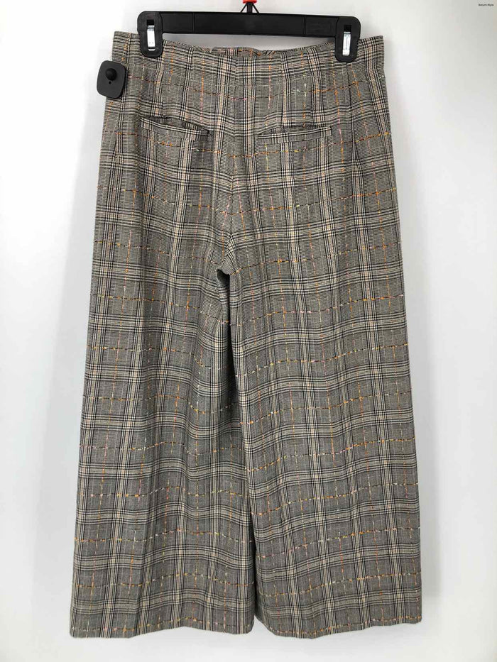 ANTHROPOLOGIE Gray Black Multi Plaid Wide Leg Size 2  (XS) Pants