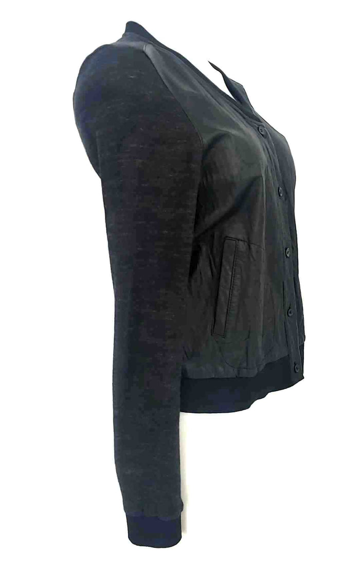 BURNING TORCH Charcoal Black Leather Button Up Women Size SMALL (S) Jacket