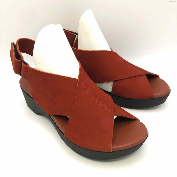 ARCHE Terra Cotta Leather Made in France Criss Cross Sandal Shoes