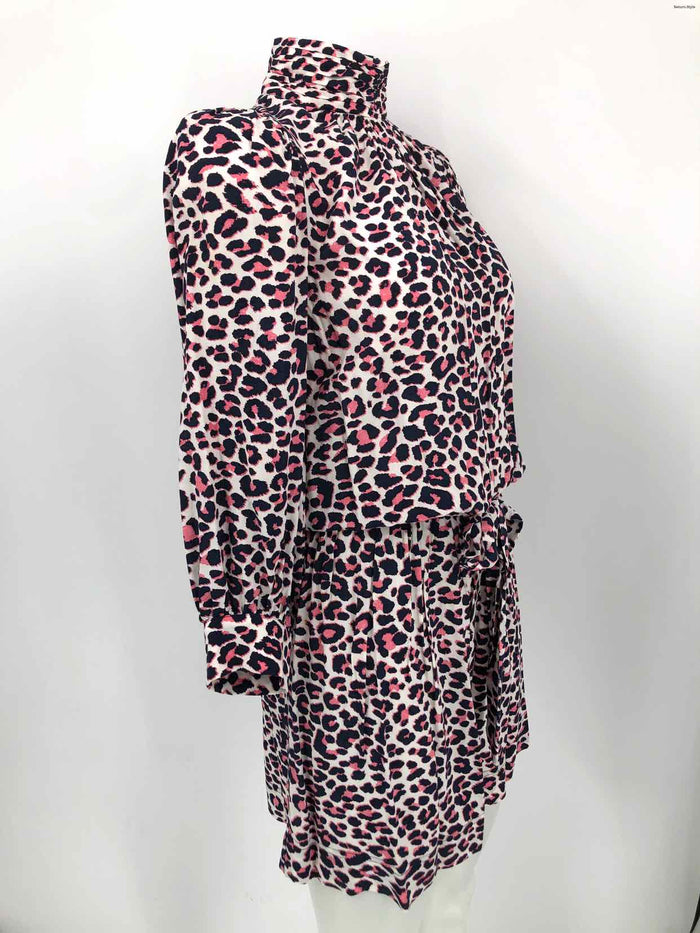 ZADIG & VOLTAIRE Navy & White Pink Viscose Leopard Print Size X-SMALL Dress