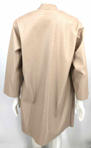 MARC NY Beige Faux Leather Embossed Longsleeve Women Size MEDIUM (M) Jacket