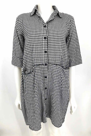 AFORSIMA Black White Made in Italy Plaid Button Up Size MEDIUM (M) Dress