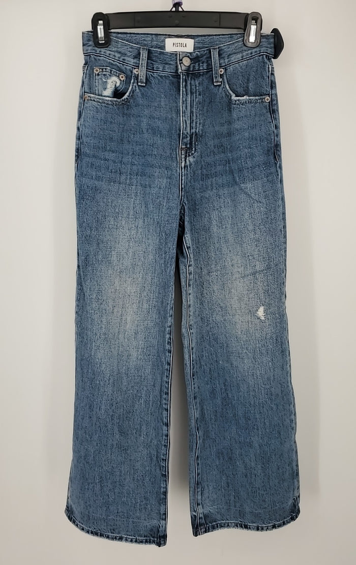 PISTOLA Blue Denim High Rise Wide Leg Size 25 (XS) Jeans