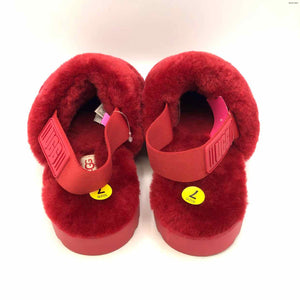 UGG Red Furry Platform Mule Shoe Size 7 Shoes