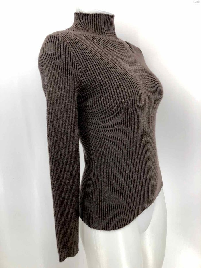 VENTI6 Brown Cotton Blend Ribbed Turtleneck Size SMALL (S) Sweater