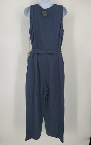 TROVATA - BIRDS OF PARADISE Navy Tank Half Button Up Size MEDIUM (M) Jumpsuit