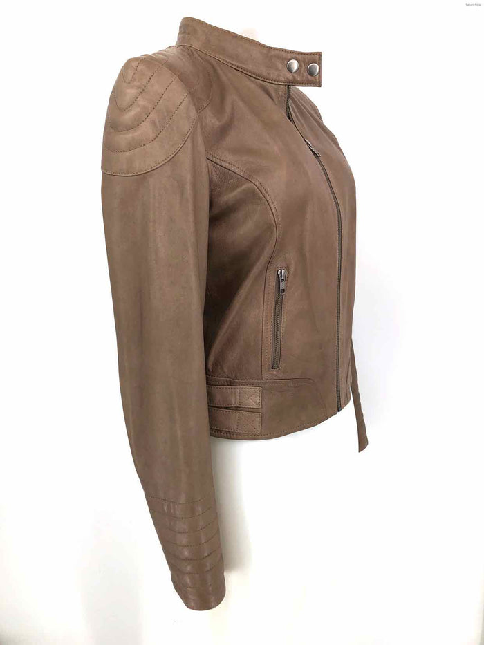 TROUVE Taupe Leather Zip Front Women Size MEDIUM (M) Jacket