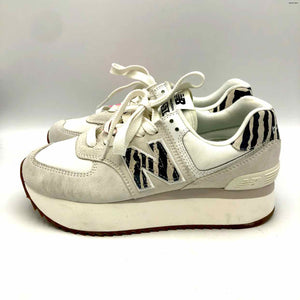 NEW BALANCE Off White Gray Animal Print Platform Shoe Size 9 Shoes