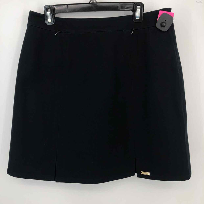 ST. JOHN Black Cotton Blend Short Size 12  (L) Skirt