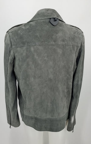 THEORY Gray Suede Moto Women Size LARGE  (L) Jacket