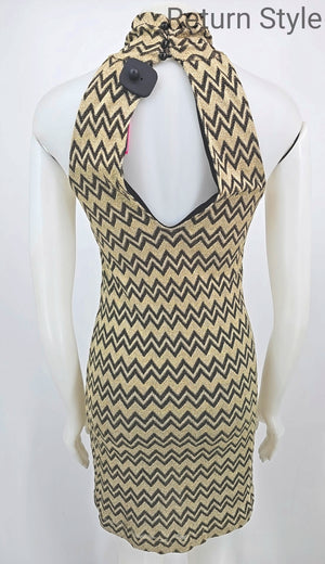 MISSONI Goldtone Black Sparkle Tank Size 4  (S) Dress