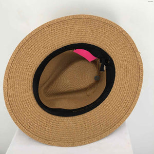 HICKS & BROWN Tan Brown Pre Loved Woven Feather Hat