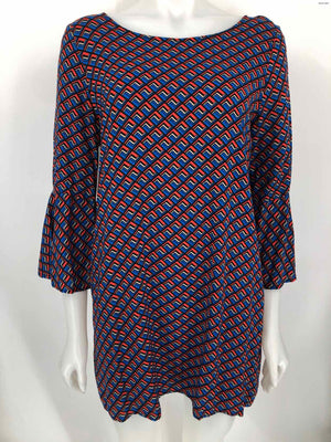 TOTEM Blue Red Print 3/4 Sleeve Size X-SMALL Dress