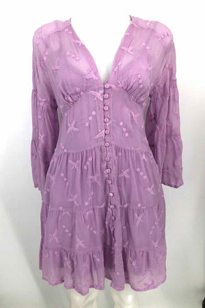 JOHNNY WAS Lilac Embroidered Longsleeve Size XXS  (XS) Dress