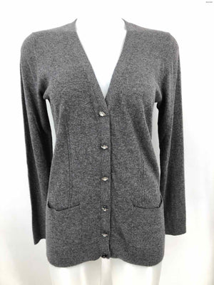 MILLY Gray Knit Cardigan Longsleeve Size MEDIUM (M) Sweater