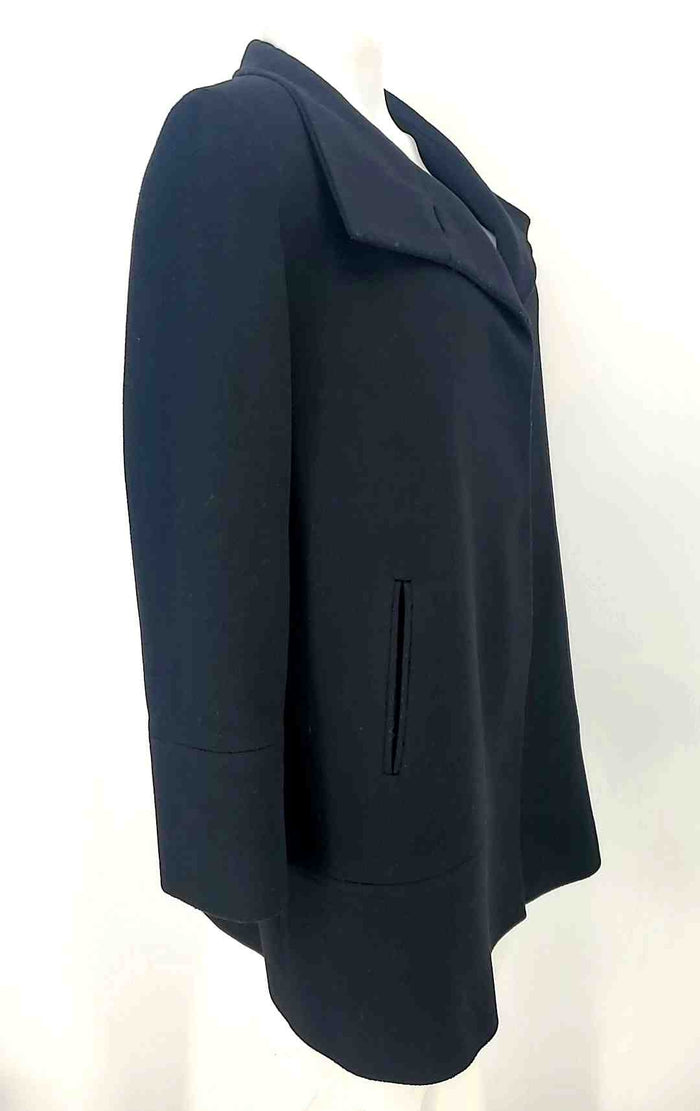 FLEURETTE Black Wool & Cashmere Trench Coat Women Size 12  (L) Jacket