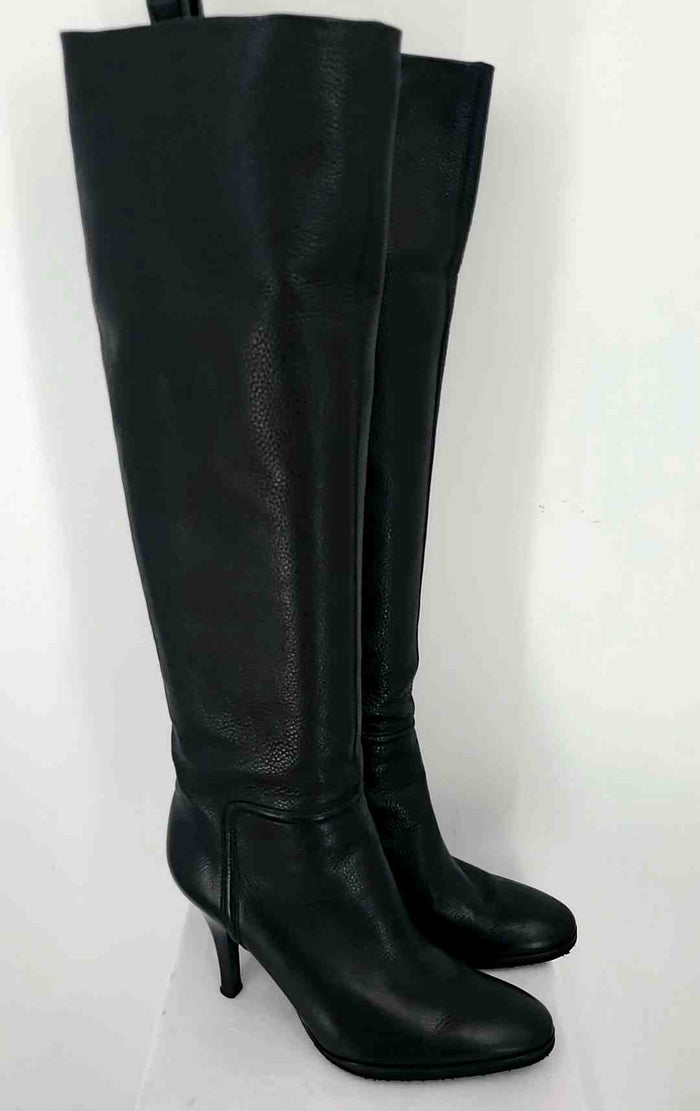 VINCE CAMUTO Black Pebbled Leather 3.75" Stiletto Heel Shoe Size 8-1/2 Boots