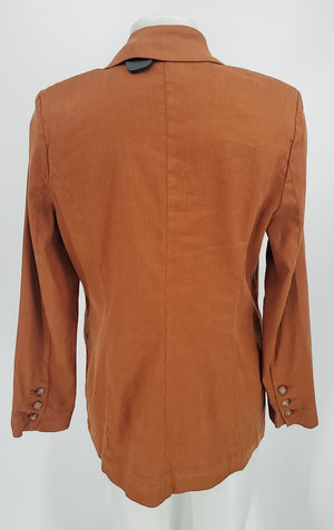 EVEREVE Brown Linen Blend Double Breasted Women Size SMALL (S) Jacket