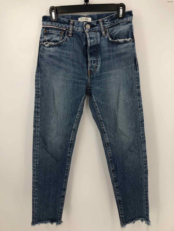 MOUSSY Blue Denim Distressed Button Fly Size 26 (S) Jeans