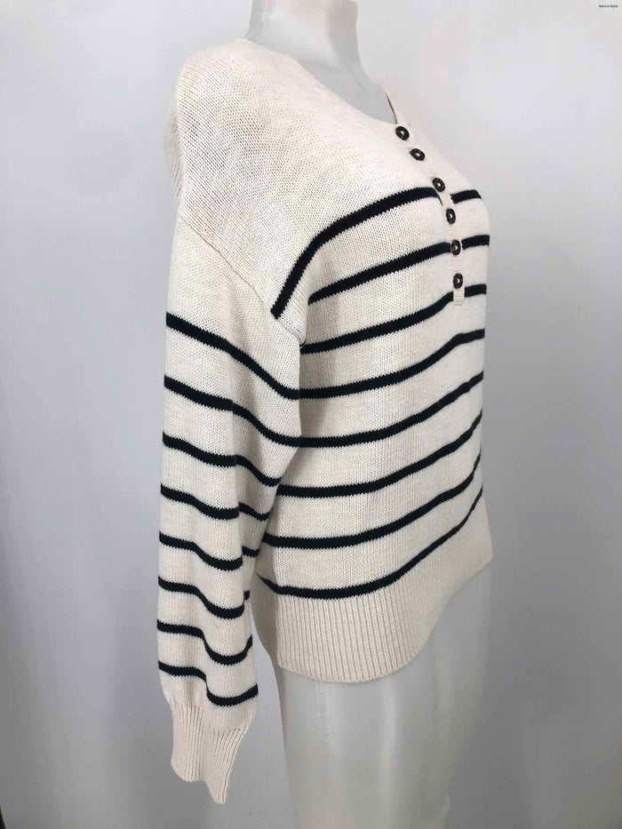 SANCTUARY White & Black Cotton Stripe Pullover Size MEDIUM (M) Sweater