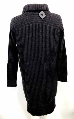 NICOLE FARHI Gray Wood Ribbed Dress & Cardigan Size LARGE  (L) Dress Set