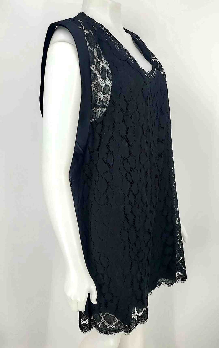 SHARON WAUCHOB Black Lace Short Sleeves Size MEDIUM (M) Dress