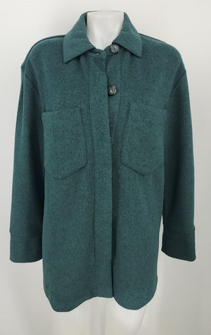 VINCE Teal Button Up Longsleeve Women Size LARGE  (L) Jacket