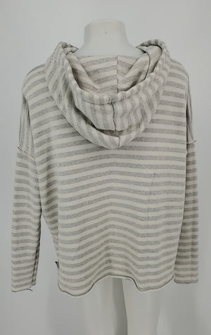 NSF Gray Striped Hoodie Size SMALL (S) Top