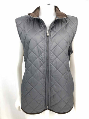 PETER MILLAR Gray Puffer Quilted Vest Women Size MEDIUM (M) Jacket