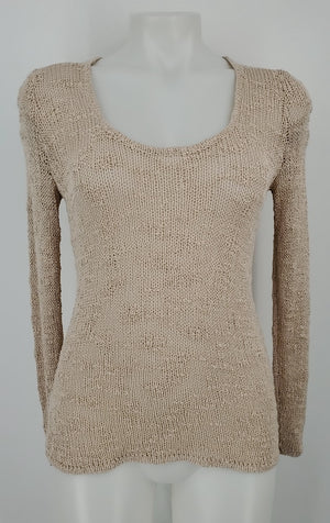 HELMUT LANG Beige Woven Longsleeve Size SMALL (S) Top