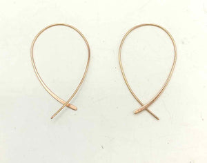 Rose Gold Tone Pre Loved Loop ss Earrings