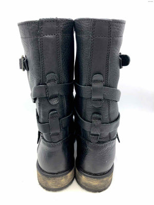 STEVE MADDEN Black Pebbled Leather Wrap Shoe Size 6-1/2 Boots