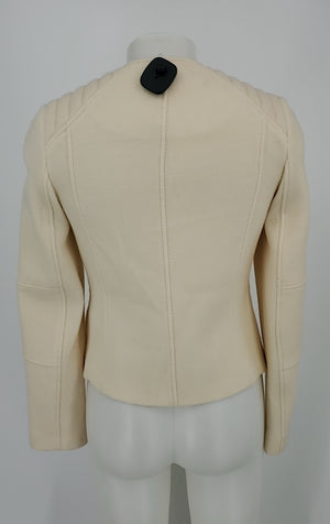 VINCE Ivory Gunmetal Zip Up Longsleeve Women Size 4  (S) Jacket