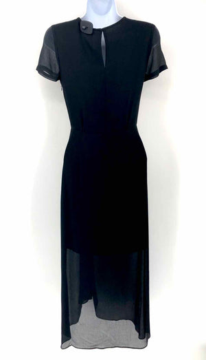 ALL SAINTS Black Ruched Short Sleeves Size 0  (XS) Dress