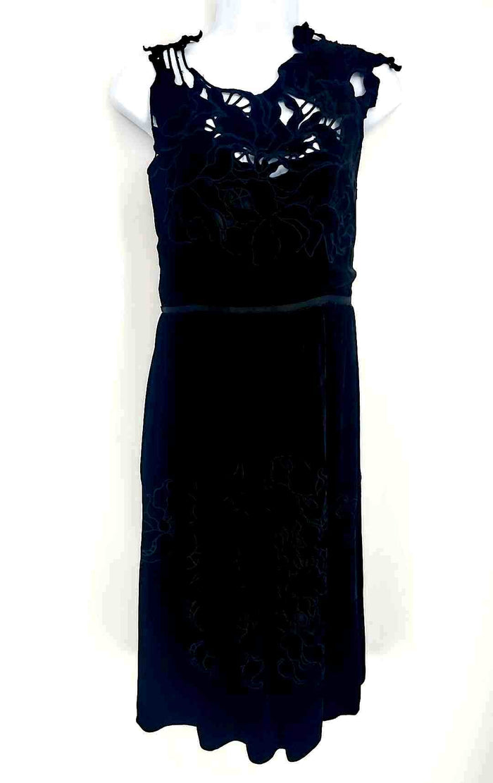 VIVIENNE TAM Black Velvet Eyelet cut-out Size SMALL (S) Dress