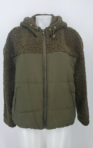 VICI Olive Green Sherpa Pullover Women Size SMALL (S) Jacket