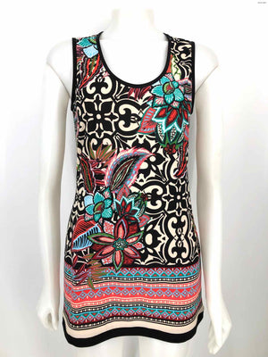 JOSEPH RIBKOFF Black & Blue Pink Multi Print Top & Wrap Size 10  (M) Top Set