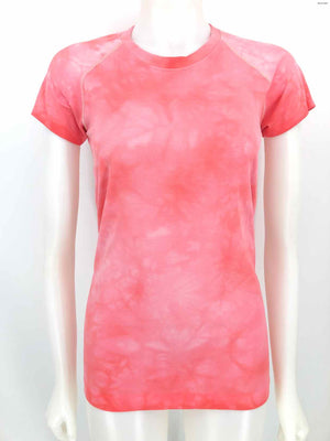 LULULEMON Pink Tie Dyed Short Sleeves Size 10  (M) Activewear Top