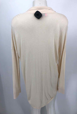 N. PEAL Ivory Silk Blend Collar Button Up Size SMALL (S) Top