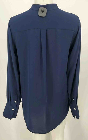 POLO RALPH LAUREN Navy Silk Longsleeve Size SMALL (S) Top