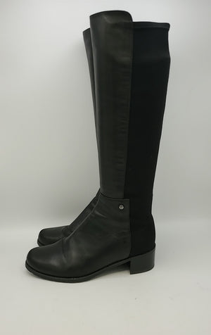 STUART WEITZMAN Black Leather Trim Knee High Shoe Size 36 US: 6 Boots